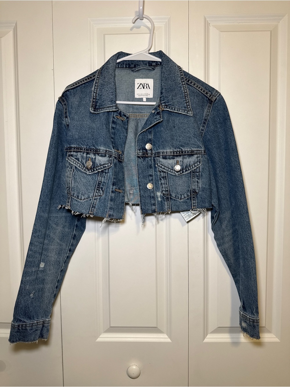 ZARA Light Blue Denim Jacket with Contrast Stitching